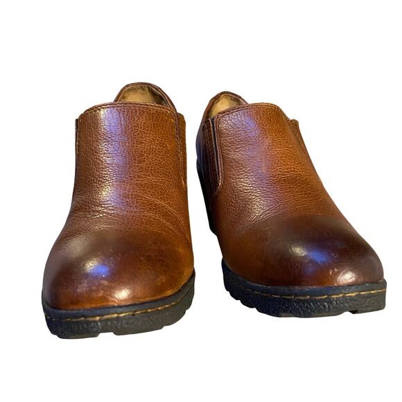 Bolo by Born Slip On Ankle Boot Sz 8 Brown Leather 2-7/8" heel Light Academic - Picture 7 of 10